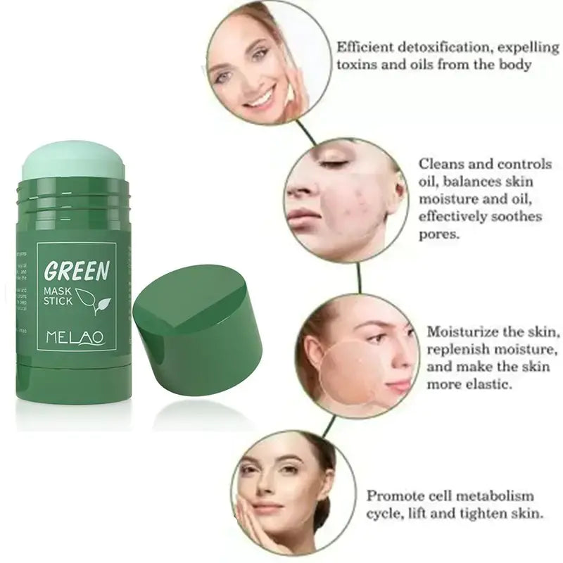Green Tea Solid Mud Mask Stick for Hydration & Cleansing